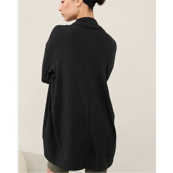Athleta Presence Cocoon Wrap‎ Sweater | Black Ribbed | Size Small - Picture 2 of 12